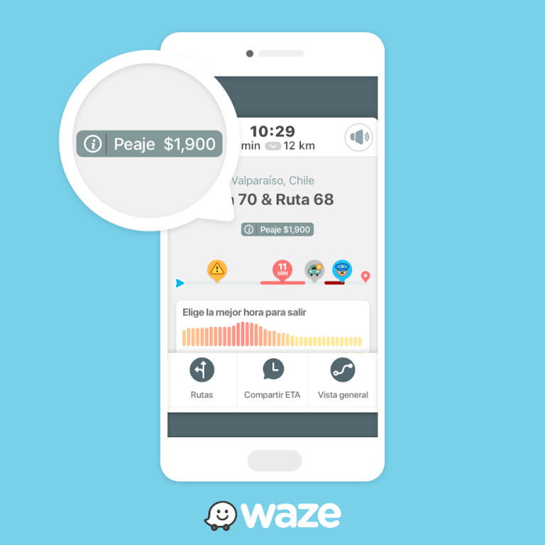 Waze lanza función que consulta y compara precios de peajes