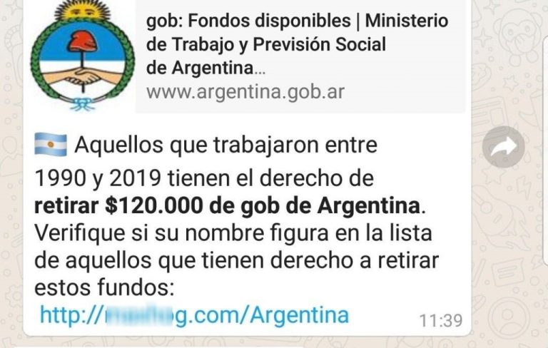 Detectan campaña de phishing muy activa a través del Whatsapp