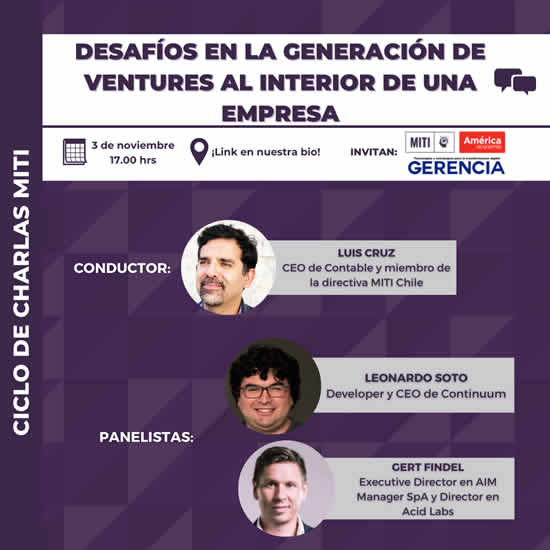Charla de MITI entrega consejos sobre generación de ventures al interior de una empresa