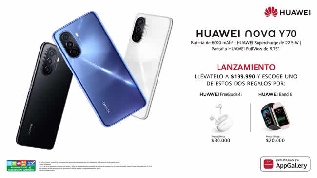 Huawei presenta en el mercado chileno el smartphone nova Y70