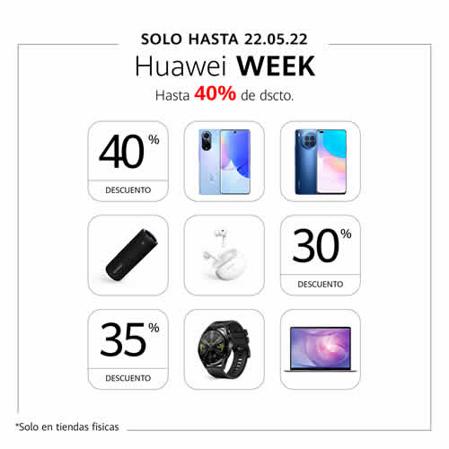 Huawei Week ofrece productos con hasta un 40% de descuento