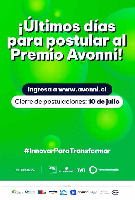 Premios de Innovación Avonni 2022: Las postulaciones se cierran este 10 de julio